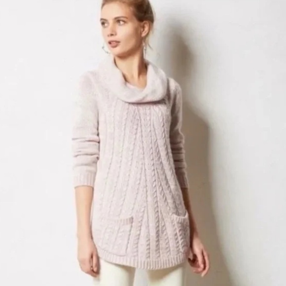 Anthropologie Guinevere Chunky Cowl Neck‎ Mohair Sweater Size Large - Picture 1 of 15